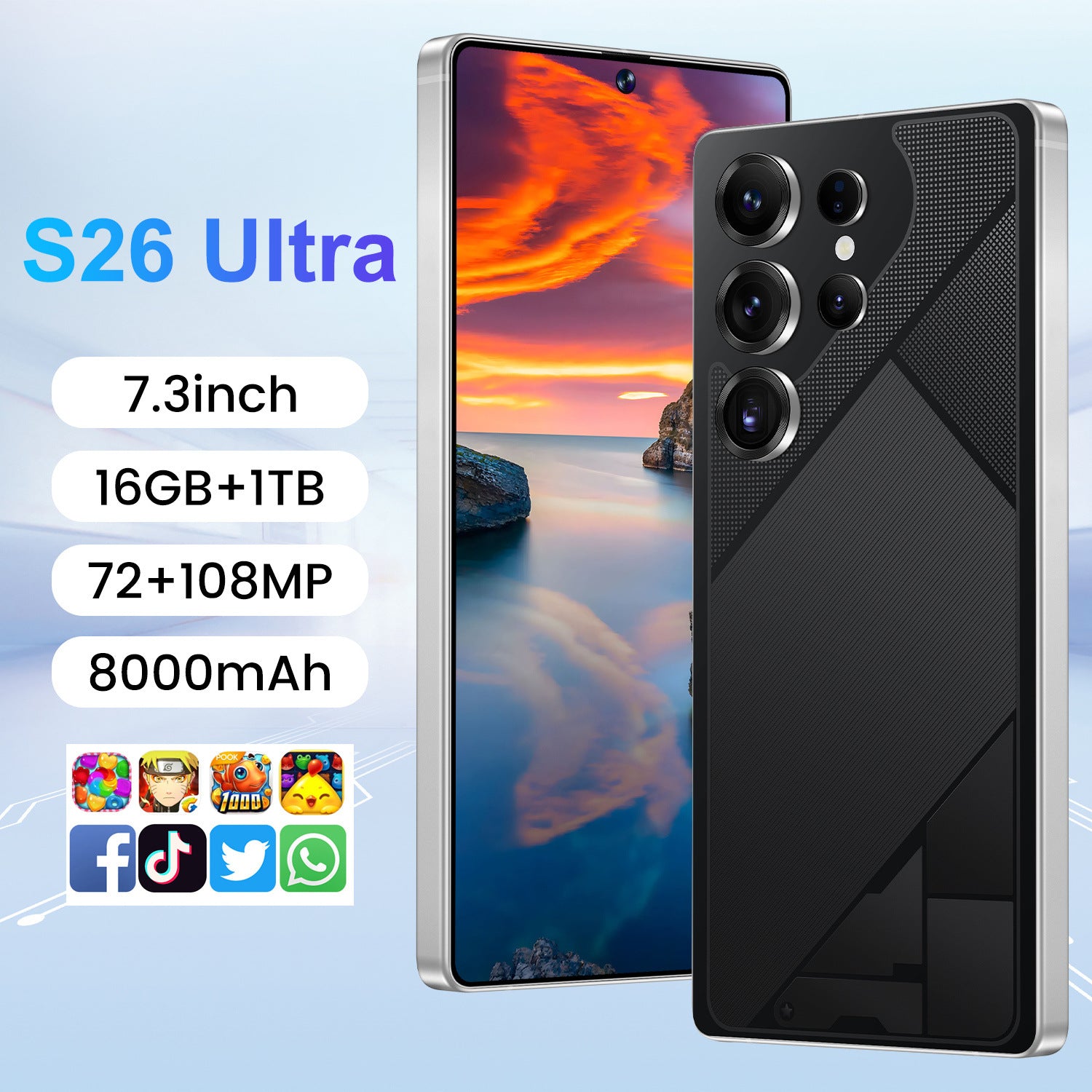 S26 Ultra built-in pen high-end all-in-one large-screen 7.3-inch Android 14